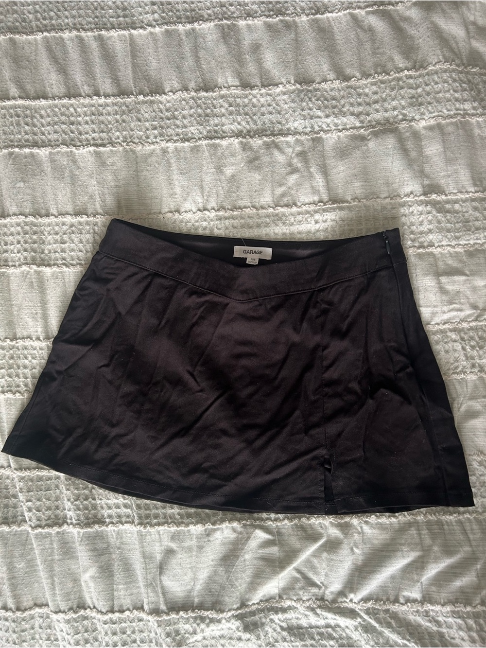 Garage Black Mini Skirt with Subtle Seam Detail